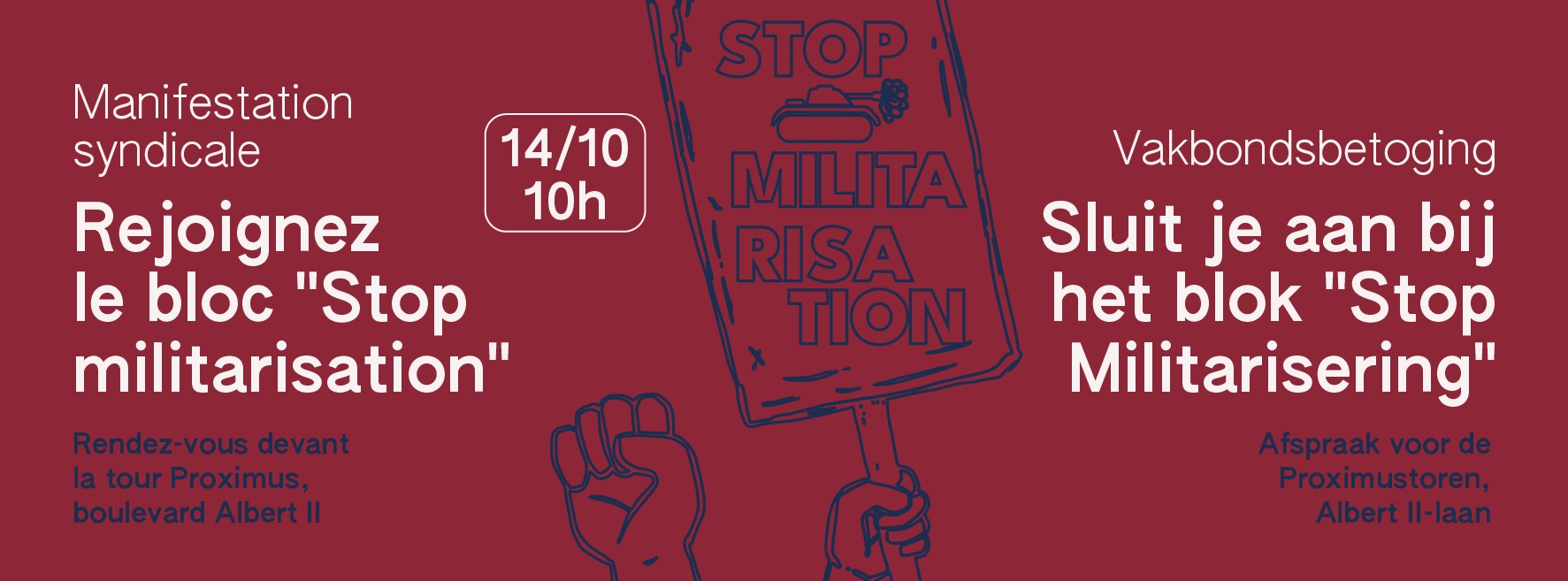 14.09.2025 – Vakbondsbetoging: Blok Stop Militarisering